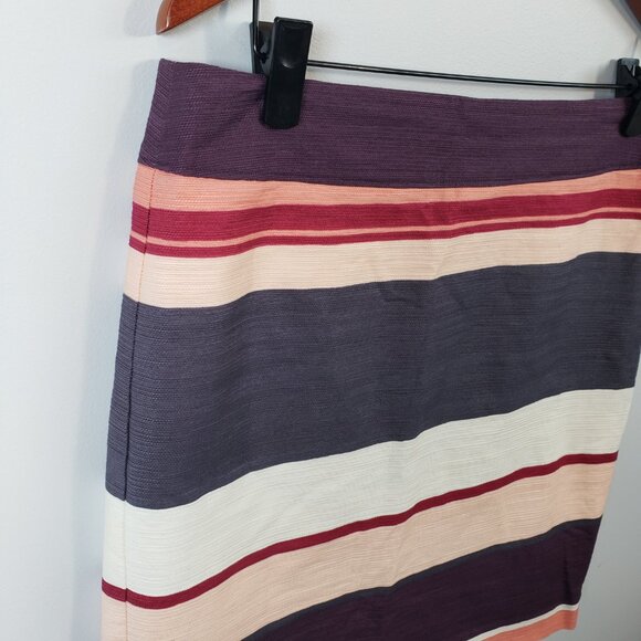 LOFT Outlet Navy Plum Pink Purple Skirt Womens Size 8  Preppy Casual Style /A289 - Picture 2 of 7